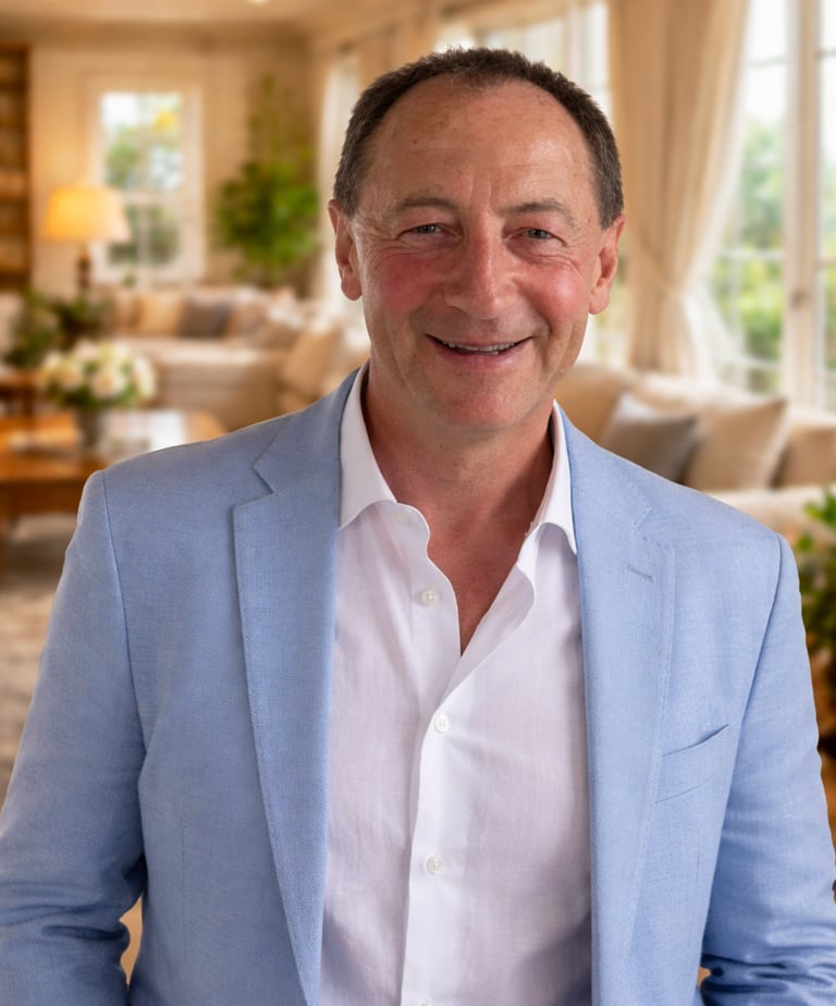 Stephen Williamson standing in a hotel lounge.